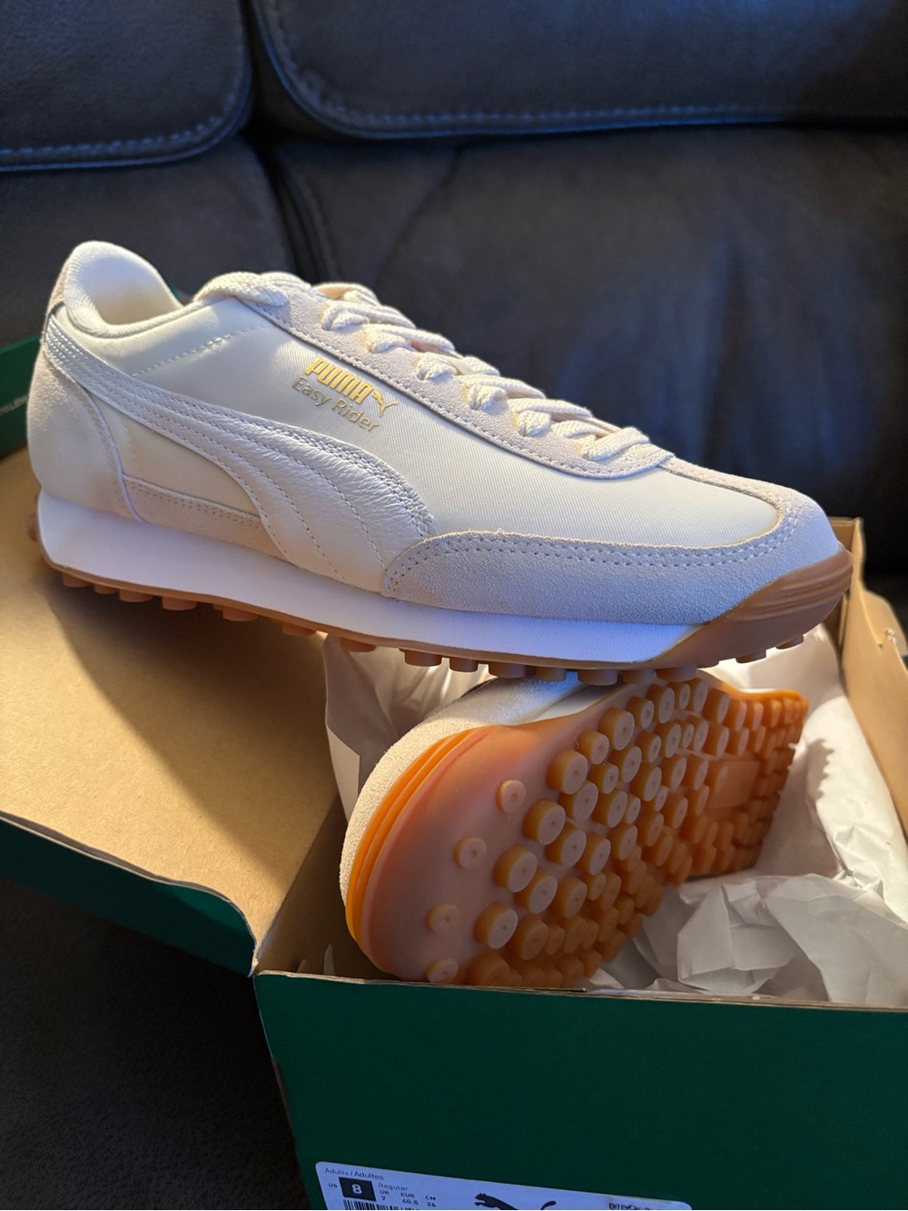 Puma Men's Cream & Gum Classic Runner Sneakers - Picture 3 of 5